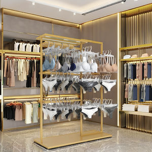 Présentoir de Sol en Métal Peint pour Grandes Marques de Soutiens-Gorge, Meuble de Magasin de Lingerie Doré - Product Image 6