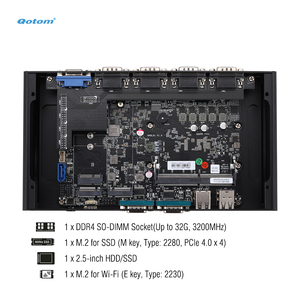 Mini PC industriel Barebone Q31251X/ Q31251C, processeur Core I5-1235U de 12e génération, 4 écrans, 6 ports COM, double LAN 2.5G, DDR4, NVME, sans ventilateur, boîtier en aluminium - Product Image 4