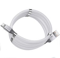 Kabel pengisi daya USB silikon tipe c, Kabel pengisian daya USB-C silikon magnetik 3-in-1 2A 2,4 A tipe-c