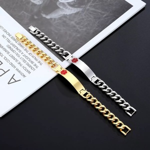 กำไลข้อมือแจ้งเตือนทางการแพทย์ Lanson DIY ขายส่ง กำไลสัญลักษณ์ทางการแพทย์สแตนเลสขนาด 12 มม. กำไลข้อมือแจ้งเตือนทางการแพทย์แบบ DIY - Product Image 5