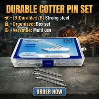 Carbon Steel Split Pins Assorted Sizes Small Pack Cotter Pins Fastener Hardware for Machinery and Repair