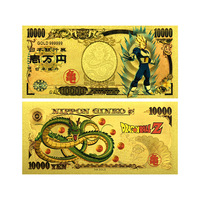 Set Uang Kertas Emas Tema Pahlawan Klasik Berlapis 24K Tahan Air PVC Kartu Kenang-kenangan Anime Populer Koleksi Hadiah