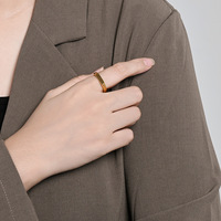 Modischer Eleganter Geometrischer Siegelring Edelstahl 18K Vergoldet Pinky-Ring Schmuck Geschenk Unisex