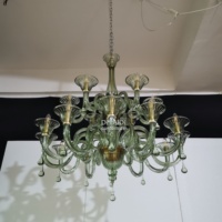 Lampes en verre de couleur verte, lustres en verre de Murano, luminaires suspendus, lampes de luxe pour villa