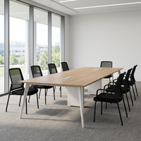Table de conférence moderne simple avec cadre métallique MFC de petite taille