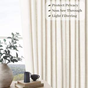<span class=keywords><strong>Tende</strong></span> <span class=keywords><strong>in</strong></span> Lino Naturale Plissettate a Pieghe Lunghe 84 Pollici, 2 Pannelli per Soggiorno e Camera da Letto, Stile Country Farmhouse, <span class=keywords><strong>Tende</strong></span> <span class=keywords><strong>in</strong></span> Lino Spesso - Product Image 4