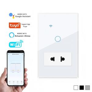 Interrupteur mural intelligent 1 voie 1 gang Wi-Fi avec ports USB et Type-C, commande vocale, design minimaliste, matériau PC, blanc, 10A 240V - Product Image 5