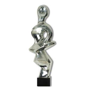 Sculpture abstraite en acier inoxydable, art sculpture européen et américain, design décoratif artistique irrégulier fait main - Product Image 3