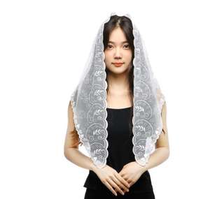 Multi Colors Spanish Style Lace Mantilla Women Head Covering Catholic Veil - Product Image 3