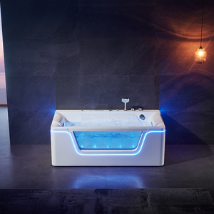 Baignoires à remous en acrylique WB-5040 Rokbath avec lumières LED et jets de massage avec cascade avec robinet de douche en verre - Product Image 4