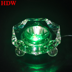 全新空白高品质水晶灯座批发 K9 空白方形水晶玻璃底座，带单颗白色 LED 灯和珠子 - Product Image 5