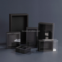 Boîte d'emballage en papier kraft avec fenêtre transparente en pvc noir boîte cadeau d'affichage de tiroir délicat boîte à fleurs pour gâteau de mariage