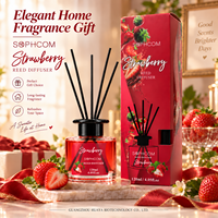 Luxe 120ml geurstokjes diffuser set met glazen fles en zwarte vezelstokjes voor private label groothandel