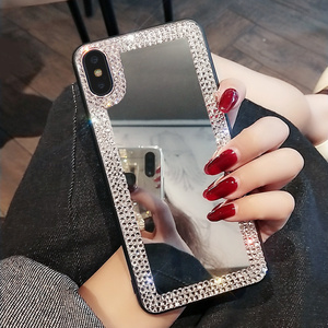 Sang Trọng Trang Điểm Gương Trường Hợp Đối Với Phụ Nữ Bling Long Lanh Kim Cương PC Trường Hợp Điện Thoại Cho <span class=keywords><strong>Iphone</strong></span> 16 Pro Max 16e Di Động Bao Gồm Cho Cô Gái - Product Image 5
