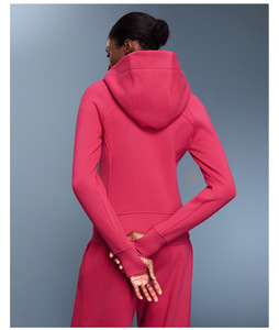 Felpe Antirughe Autunno Inverno per <span class=keywords><strong>Donna</strong></span>, Giacca <span class=keywords><strong>con</strong></span> <span class=keywords><strong>Cappuccio</strong></span> e <span class=keywords><strong>Zip</strong></span> Intera, Foderata in Pile, Abbigliamento Sportivo da Jogging - Product Image 3