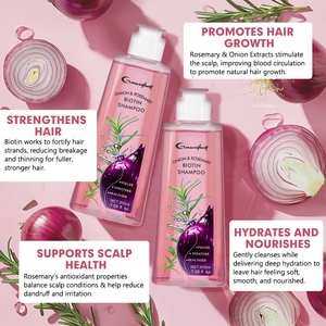 Champú OEM/ODM de Cebolla y Romero con Biotina, Hidratante para el Crecimiento del Cabello, Cuidado para Cabello Seco, Champú Refrescante para Cabello Fino, de Fábrica - Product Image 3