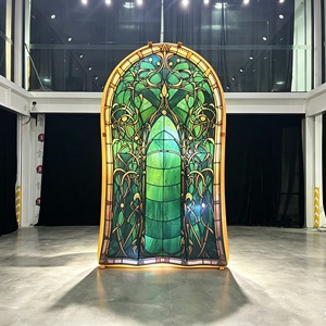 Décoration Gonflable <span class=keywords><strong>Alice</strong></span> <span class=keywords><strong>au</strong></span> <span class=keywords><strong>Pays</strong></span> <span class=keywords><strong>des</strong></span> <span class=keywords><strong>Merveilles</strong></span> pour Scène, 3M/9.84FT, Personnalisée, en Oxford, avec Porte en Vitrail et Éclairage LED - Product Image 1