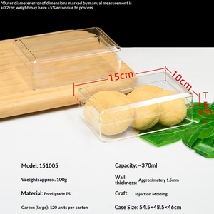 Boîte de rangement rectangulaire en plastique transparent de qualité alimentaire avec couvercle pour biscuits, gâteaux, desserts et emballages de pâtisserie - Product Image 5