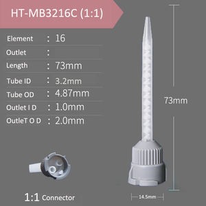 3216 सफेद एपॉक्सी मिश्रण नोजल टिप स्टेटिक मिक्सर चिपकने वाला कारतूस 73 मिमी 16 तत्व 50 मिलीलीटर b सिस्टम 1:1 2:1 कारतूस के लिए - Product Image 2