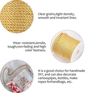 5Mm 3-Ply Xoắn Polyester Satin Dây Sáng Bóng Trang Trí DIY Thủ Công Mỹ Nghệ Trang Trí Nội Thất Rèm Túi Dây Rút Cho Tráng Hàng May Mặc - Product Image 3