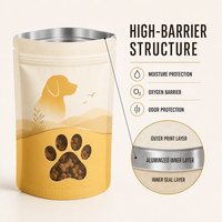 Sachet refermable haute barrière de 100g de friandises lyophilisées au poulet pour animaux de compagnie, pour chiens et chats