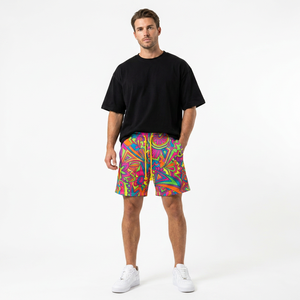 Shorts personnalisés avec impression graphique en maille pour hommes, impression par sublimation sur toute la surface, streetwear Y2K, vintage, shorts de basket-ball pour hommes - Product Image 2
