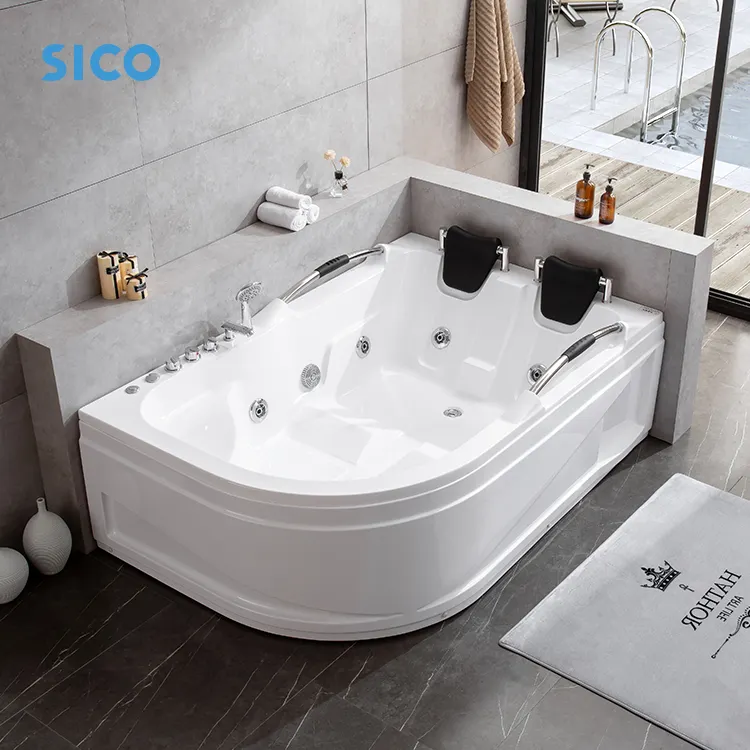 אירופאי סגנון Jacuzzier עיסוי אמבטיה במחיר זול אקריליק Whirlpool אמבטיה עם מפל ועיסוי אוויר