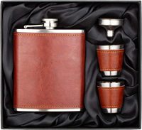 Gourde à liqueur en acier inoxydable gravée avec logo personnalisé, 8 oz, format poche, pour hommes, idéale pour les cadeaux de mariage et les voyages