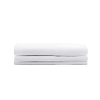 Ensemble de draps en polyester blanc tissé 3 pièces 200TC, couleur unie, microfibre, drap plat avec 2 taies d'oreiller pour hôtel et usage domestique
