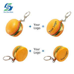 Groothandel Custom Hamburger Sleutelhanger Stress Bal Pu Foam Squeeze Speelgoed Gedrukt Logo Angst Relief Relatiegeschenk - Product Image 4