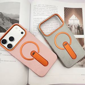 Étui de téléphone en PU tendance avec protection à 360° °   Support invisible rotatif pour iPhone pour iPhone 15 16 17 Pro Max pour Samsung S26 Ultra - Product Image 1