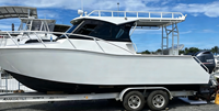 Bateau de pêche sportive et de loisirs en aluminium avec cabine fermée, soudé, 7,5 m (25 pieds), pour moteur hors-bord 250-350 CV, à vendre