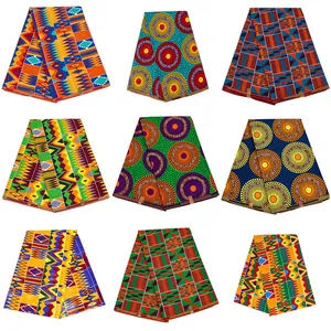 Colorful 100% 22oz heavy duty stretch african style waxed waterproof batik coton batik bulk printed fabric for women dress