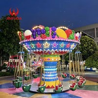 Manège à bas prix pour 16 places, thème pastèque, pour enfants, pour parcs d'attractions et fêtes foraines, avec chaises volantes, à vendre