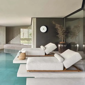 <span class=keywords><strong>Tumbona</strong></span> <span class=keywords><strong>de</strong></span> Playa para Piscina, Muebles <span class=keywords><strong>de</strong></span> Exterior para Hotel, <span class=keywords><strong>de</strong></span> Teca con Cojín Grueso, Más Vendida - Product Image 1