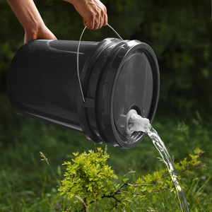 6-Gallon Plastic Bucket and Lid with Pour Spout and Gasket Metal Handles with Plastic Grip for Easy Carrying - Product Image 4