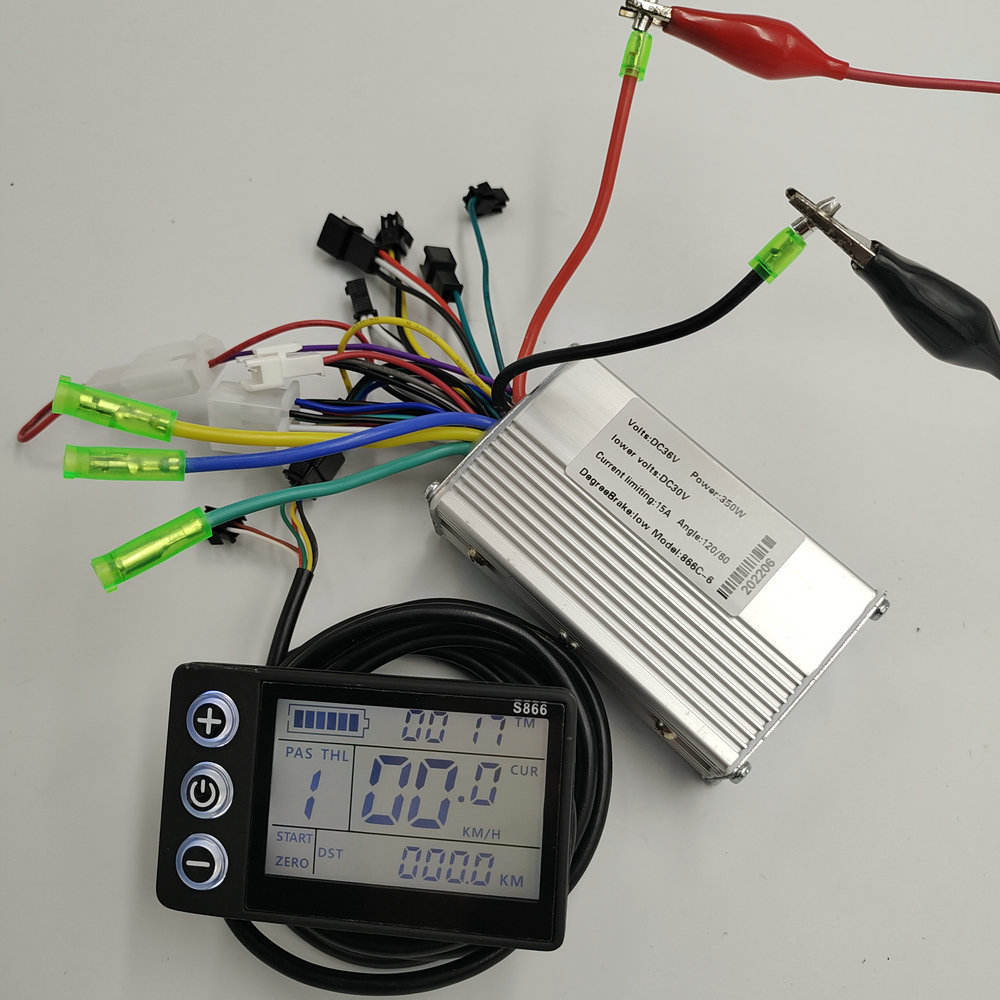 LCD DISPLAY 866+BLDC Controller 24v36v48v60v350W for Electric Bike Bicycle  Accessory Scooter Parts MTB Gauge Tricycle InStrument