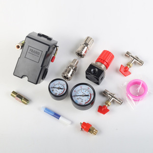 Conjunto de interruptor de presión para compresor de aire FBANG, 12 piezas, mango horizontal con regulador y manómetro para sistemas neumáticos - Product Image 1
