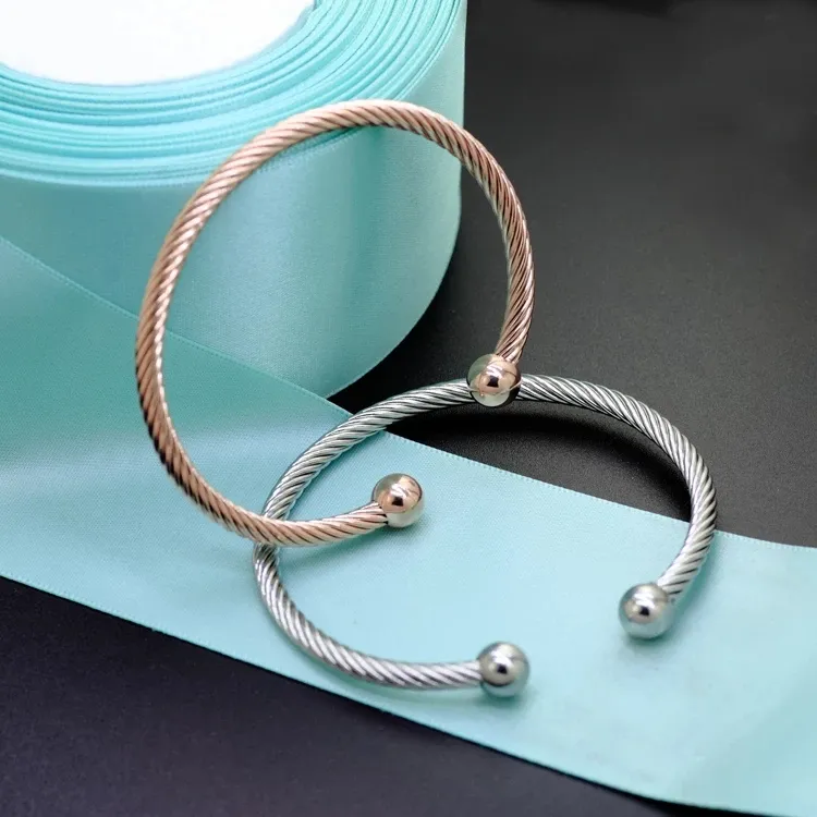 2021 atacado rosa de ouro jóias da bola de aço mulheres contas de aço pulseira personalizada