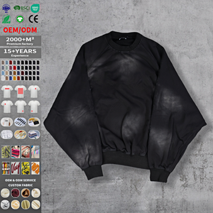 Sudadera de Algodón Grueso con Cuello Redondo y Diseño de Hombros Caídos, con Logotipo Personalizado, Lavada al Ácido, de Alta Calidad - Product Image 1