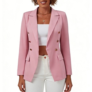 Traje de Mujer con Doble Botonadura, Detalle de Botones Dorados, Formal de Oficina, Corte Entallado, a la Moda - Product Image 1