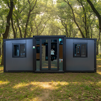 Villa préfabriquée en acier léger de 40 et 20 pieds, maison mobile portable avec salle de bain et cuisine extensibles pour hôtels et bureaux