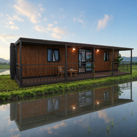 Maison conteneur extensible en gros 20ft 40ft avec auvent et terrasse, cabine isolée pour hôtel et site de glamping