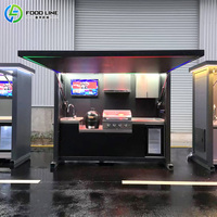 Cuisine extérieure de qualité supérieure avec four à pizza et grill, armoire de cuisine extérieure en acier inoxydable avec porte électrique