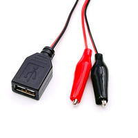 Cable USB a Pinza de Cocodrilo OEM de Fábrica, Cobre Puro, 5V 2A, Cubierta de PVC, 60cm, 18AWG*2, CE ROHS FCC, para Pruebas de Circuitos Electrónicos