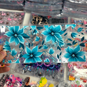Envolturas <span class=keywords><strong>para</strong></span> Tazas con Diseño Boho Azul, Calcomanías Florales de Margaritas, Calcomanías Personalizadas Directas de Fábrica <span class=keywords><strong>para</strong></span> Decoración de Tazas y Vasos - Product Image 2