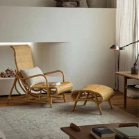 Chaise longue en rotin tressé d'Asie du Sud-Est, design rétro, origine Chine, pour balcon, maison d'hôtes, modèle individuel