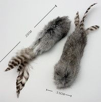 Jouet interactif pour chat avec queue en peluche amusante, accessoires d'exercice pour chaton, queue de lapin en fourrure, fournitures pour animaux de compagnie