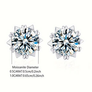 Jewel Snow <b>Hook</b> Shape Luxury Engagement Stud <b>Earrings</b> S925 Sterling Silver Dazzling Floral Design - Product Image 3