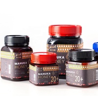 250g 500g 1kg Fabrik-Lebensmittelqualität 100% Natürlicher Bernstein-Schwarzer Manuka-Aufbewahrungshonig Plastikdose Lebensmittelbehälter